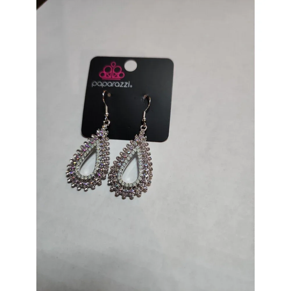 Paparazzi The Works Multi Iridescent Rhinestone Earrings - NWT Glam